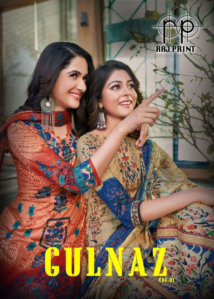 Raj Print Gulnaz Vol-1 series 11001-11010 Cotton Printed suit