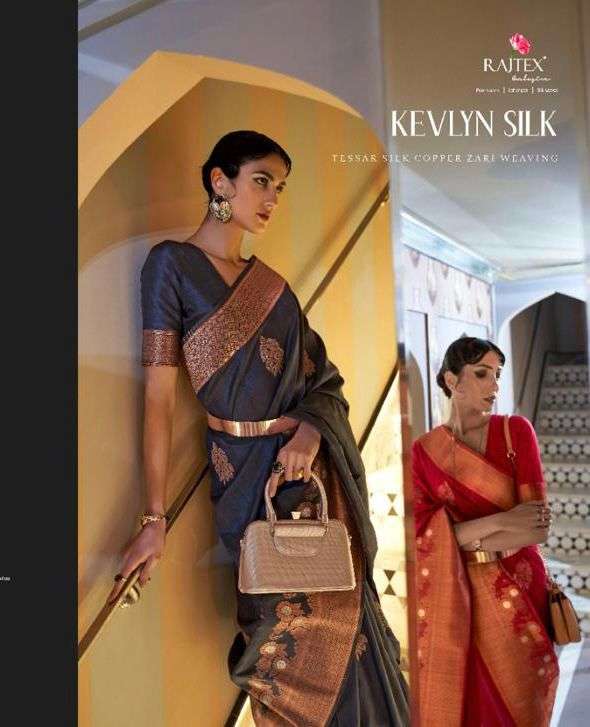 RAJTEX KEVLYN SILK DESIGNER TUSSAR SILK SAREE