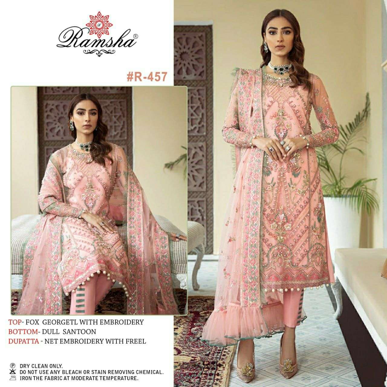 RAMSHA R-457 DESIGNER GEORGETTE SUIT 