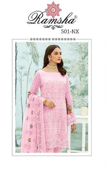 ramsha R-501 nx georgette with heavy embroidery suit 