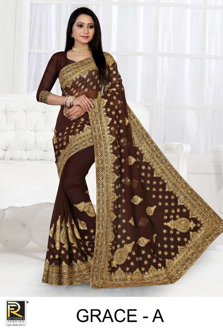 ranjna saree Grace 60 gm blooming Georgette saree