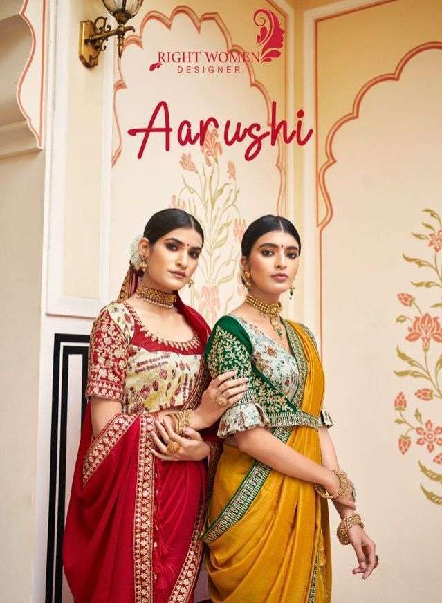 right women aarushi series 81581-81588 two tone vichitra saree