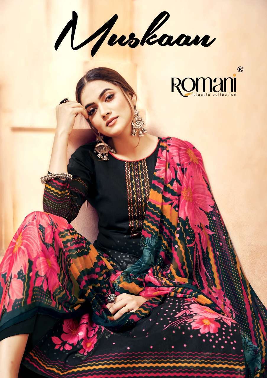 romani muskaan series 1022001-1022010 pure cambric cotton suit 