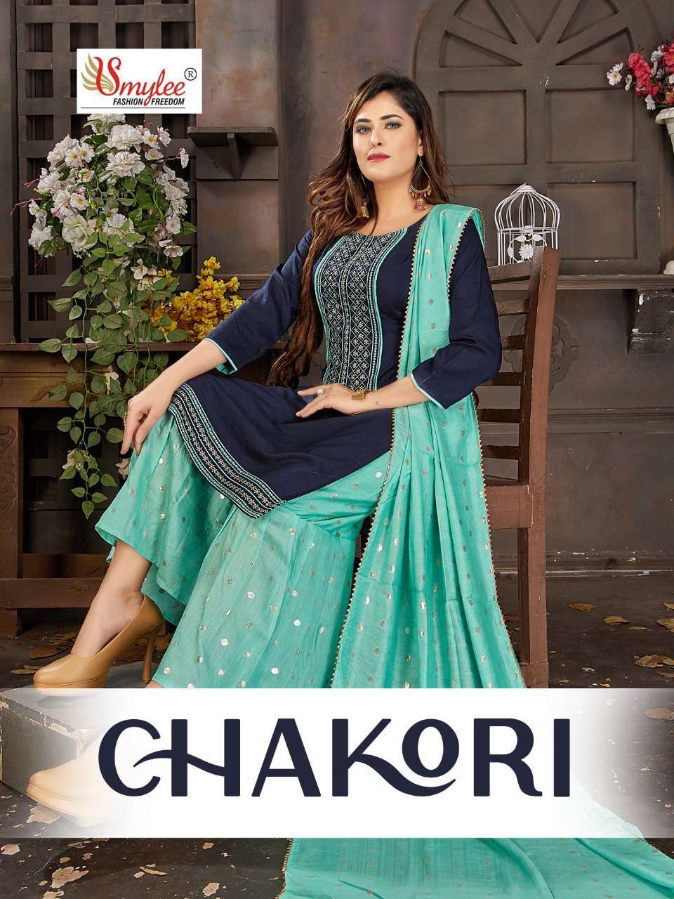 rung chakori series 1001-1008 heavy chinon silk readymade suit 