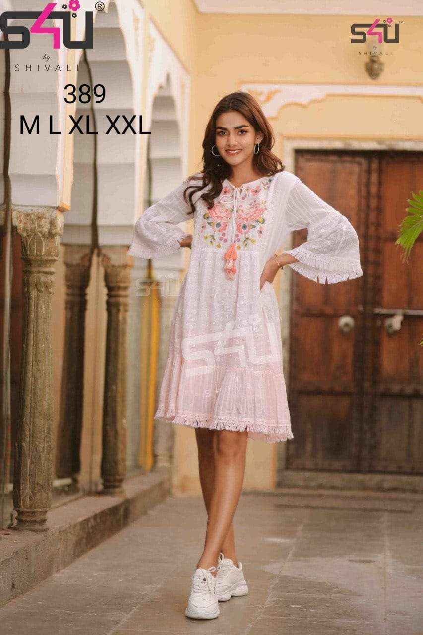 s4u 599 design beautiful short kurti combo set