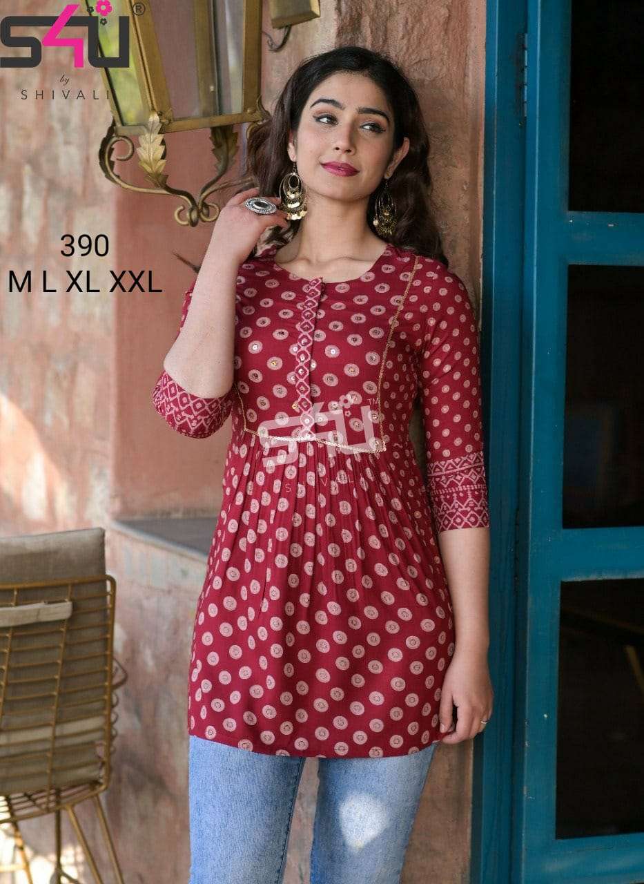 Buy Aanshi FASHION Rayon Printed Short Kurti/Top For Women And Girls(White)  Online at Best Prices in India - JioMart.