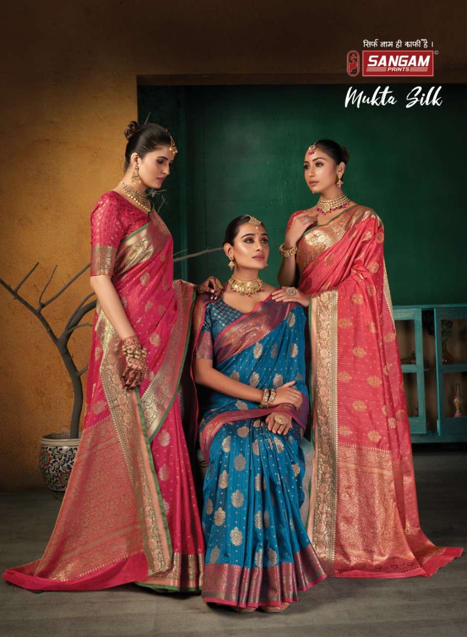 SANGAM MUKTA SILK DESIGNER SILK SAREE 