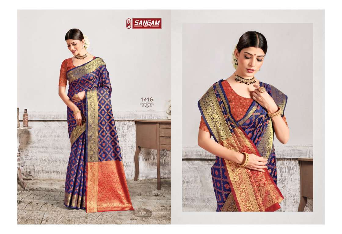 sangam royal silk series 1415-1422 patola silk saree