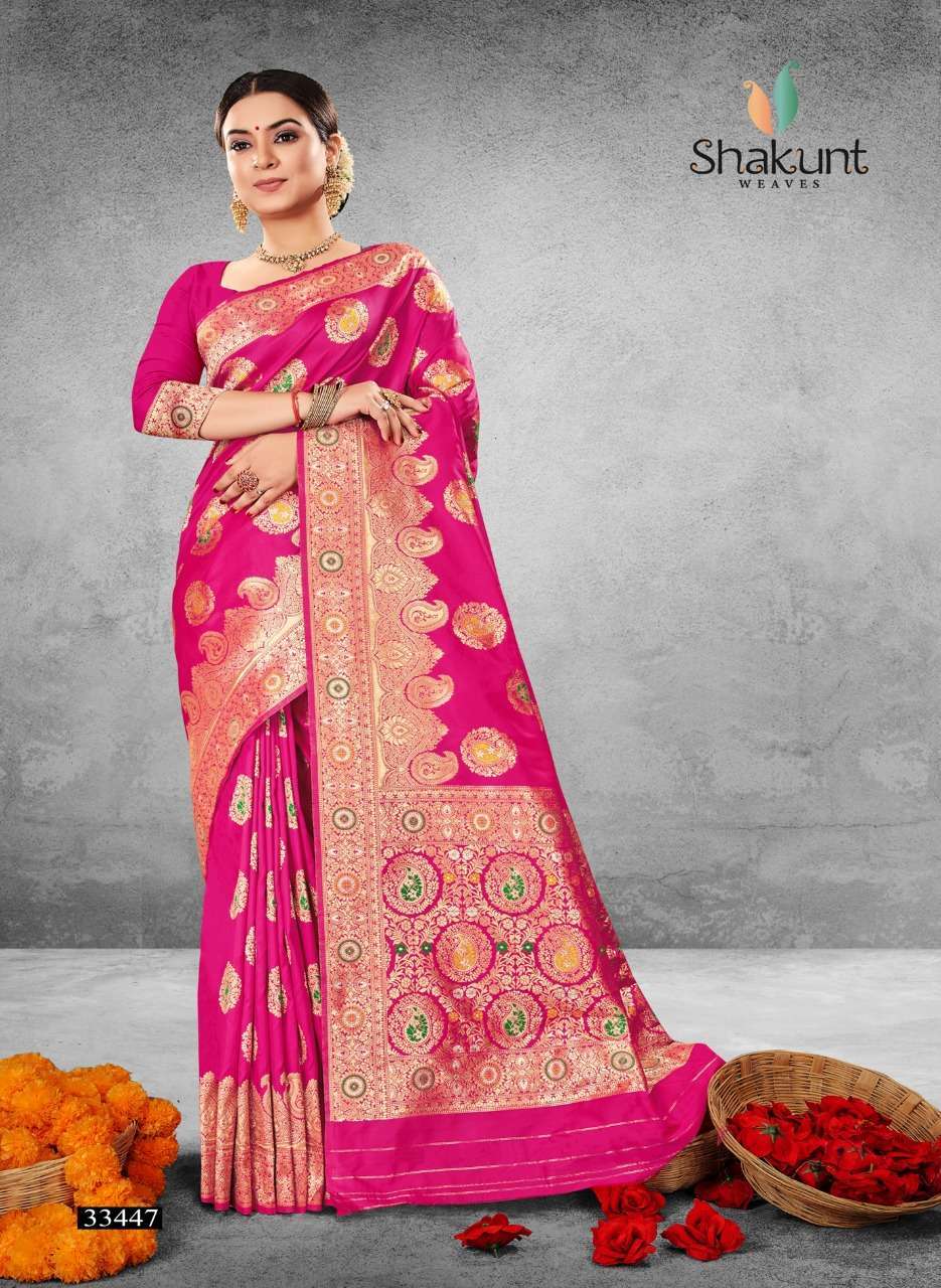 shakunt sks 1043 series 33446-33449 art silk saree