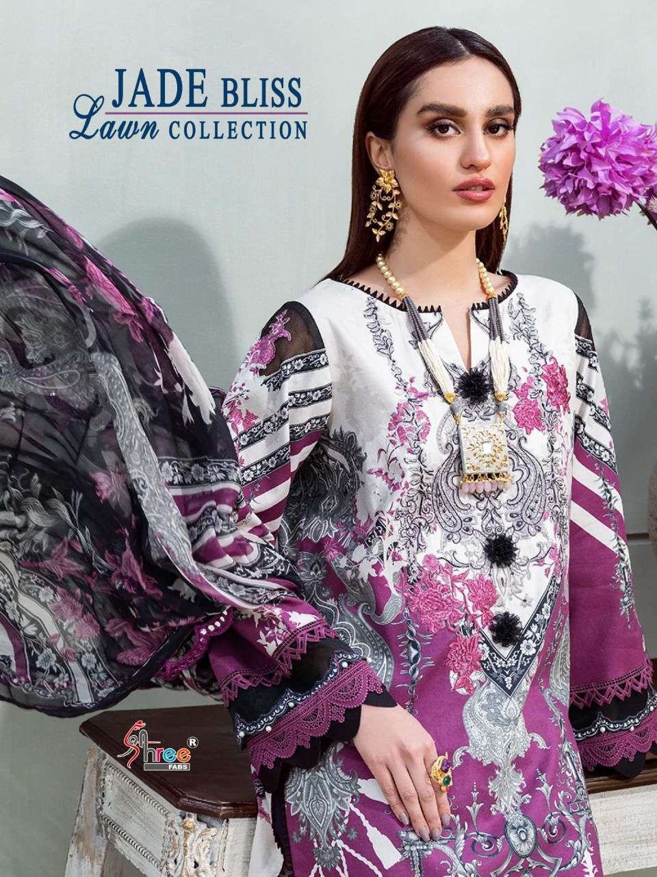 shree fabs jade bliss lawn collection series 2111-2118 pure lawn cotton suit 