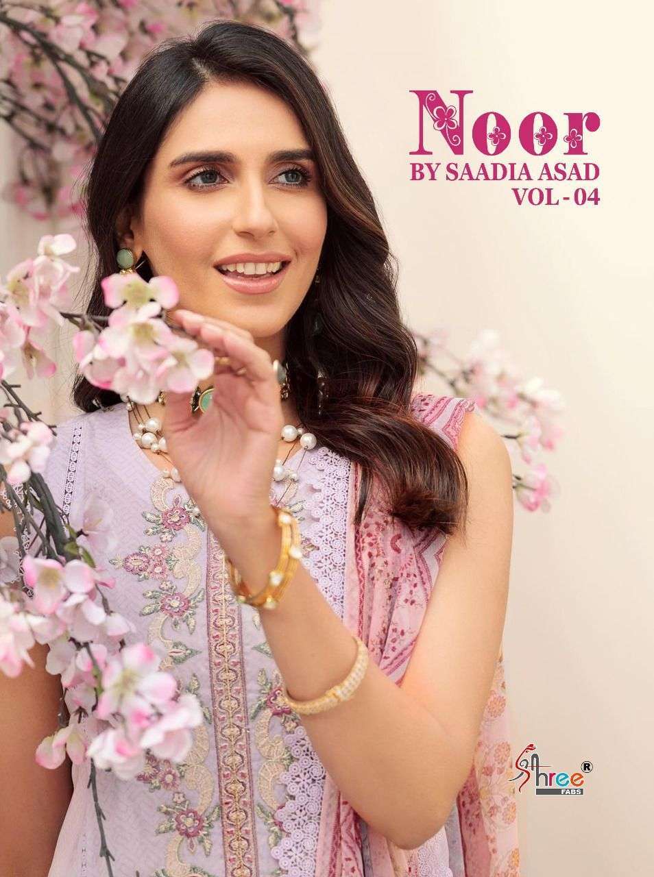 shree fabs noor by saadia asad vol 4 series 2081-2088 pure cotton suit