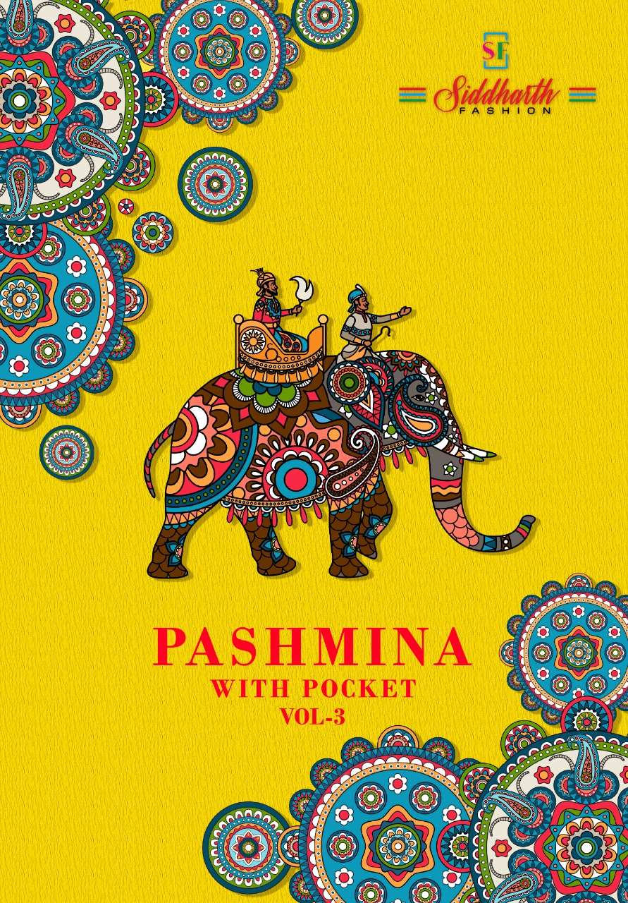 Siddharth Fashion Pashmina Vol 3 series 3001-3015 pure cotton readymade suit