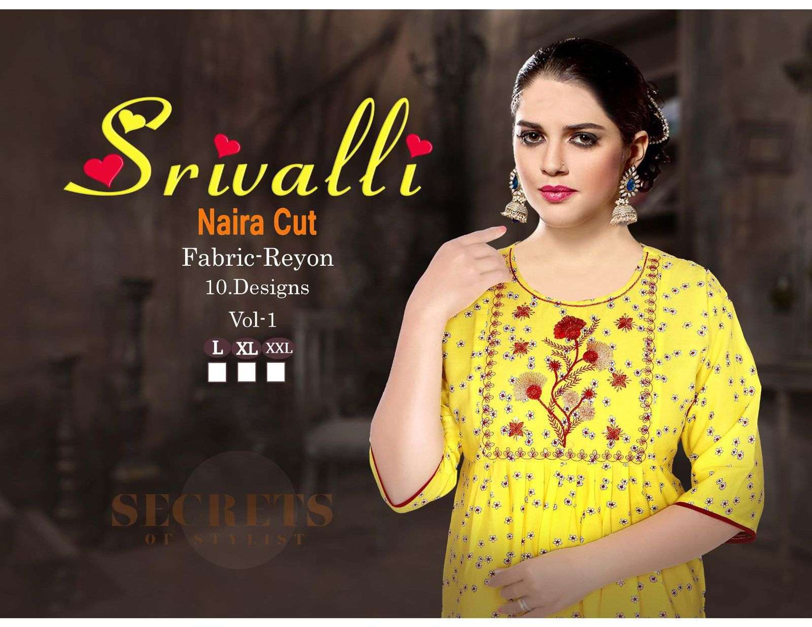 srivalli series 101-110 rayon print kurti 