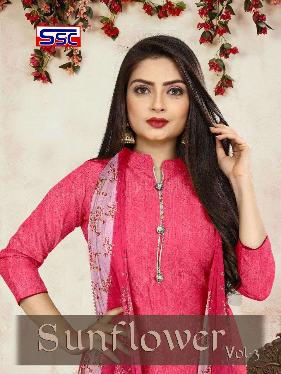 SSC Sunflower Vol-3 series 1001-1012 indo cotton suit 