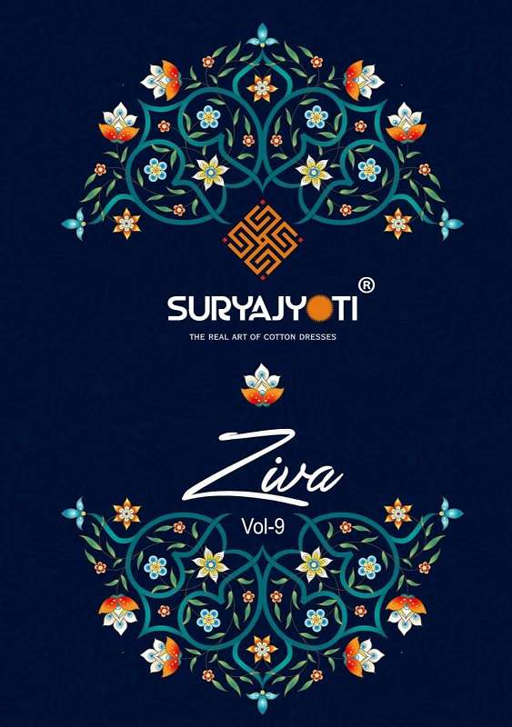 Suryajyoti Ziva Vol-9 series 9001-9008 pure satin cotton suit 