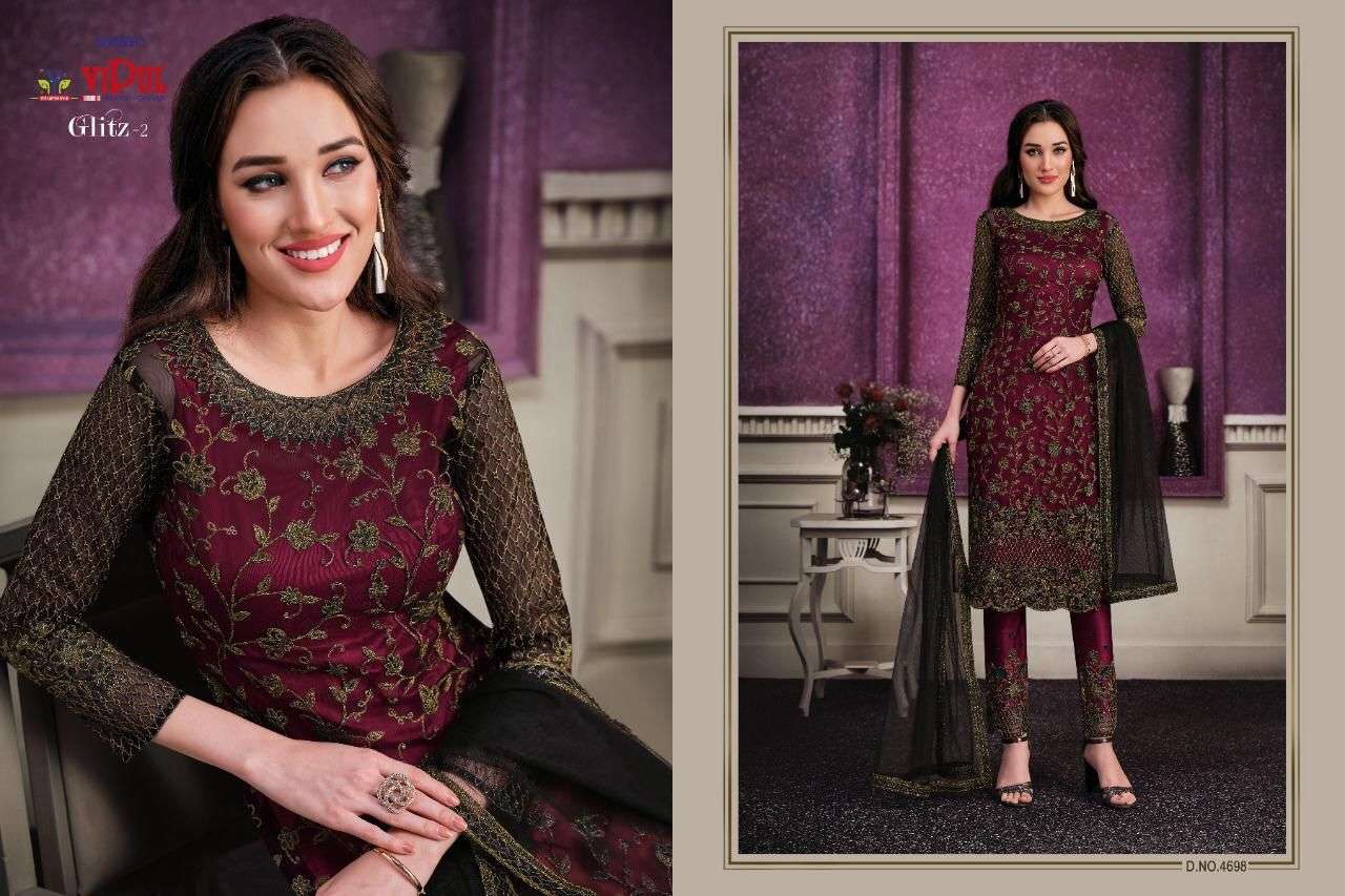 VIPUL GLITZ-2 DESIGNER NET SUIT 