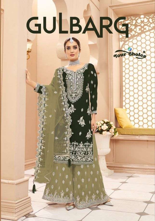 your choice gulbarg series 1001-1004 blooming georgette suit 