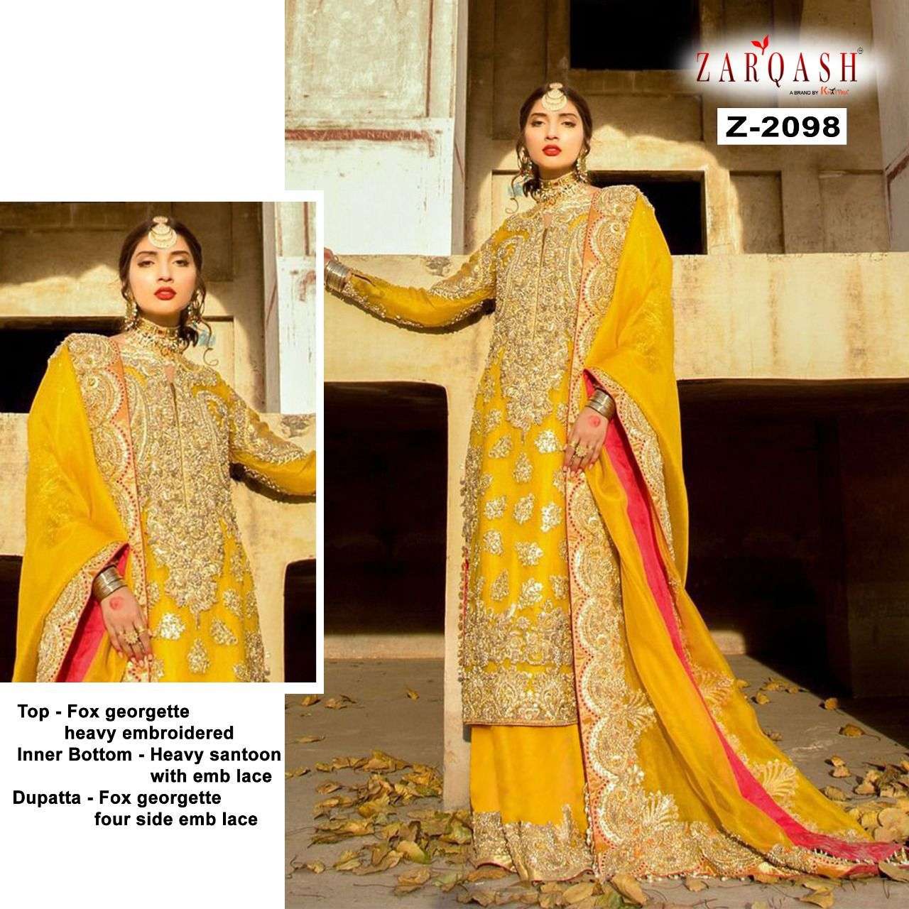 ZARQASH Z-2098 DESIGNER FAUX GEORGETTE SUIT 