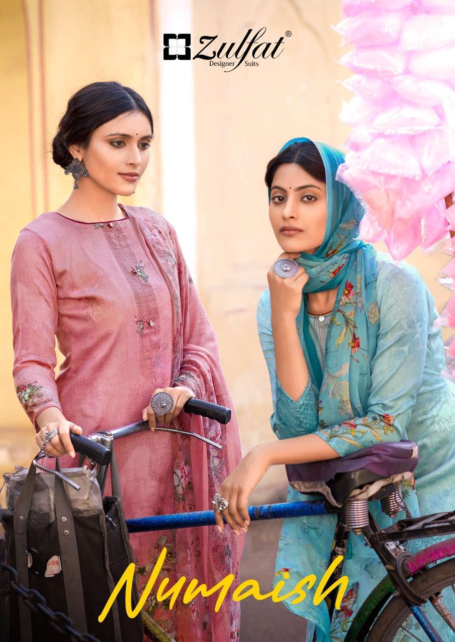 zulfat numaish series 388001-388010 pure jam cotton suit 