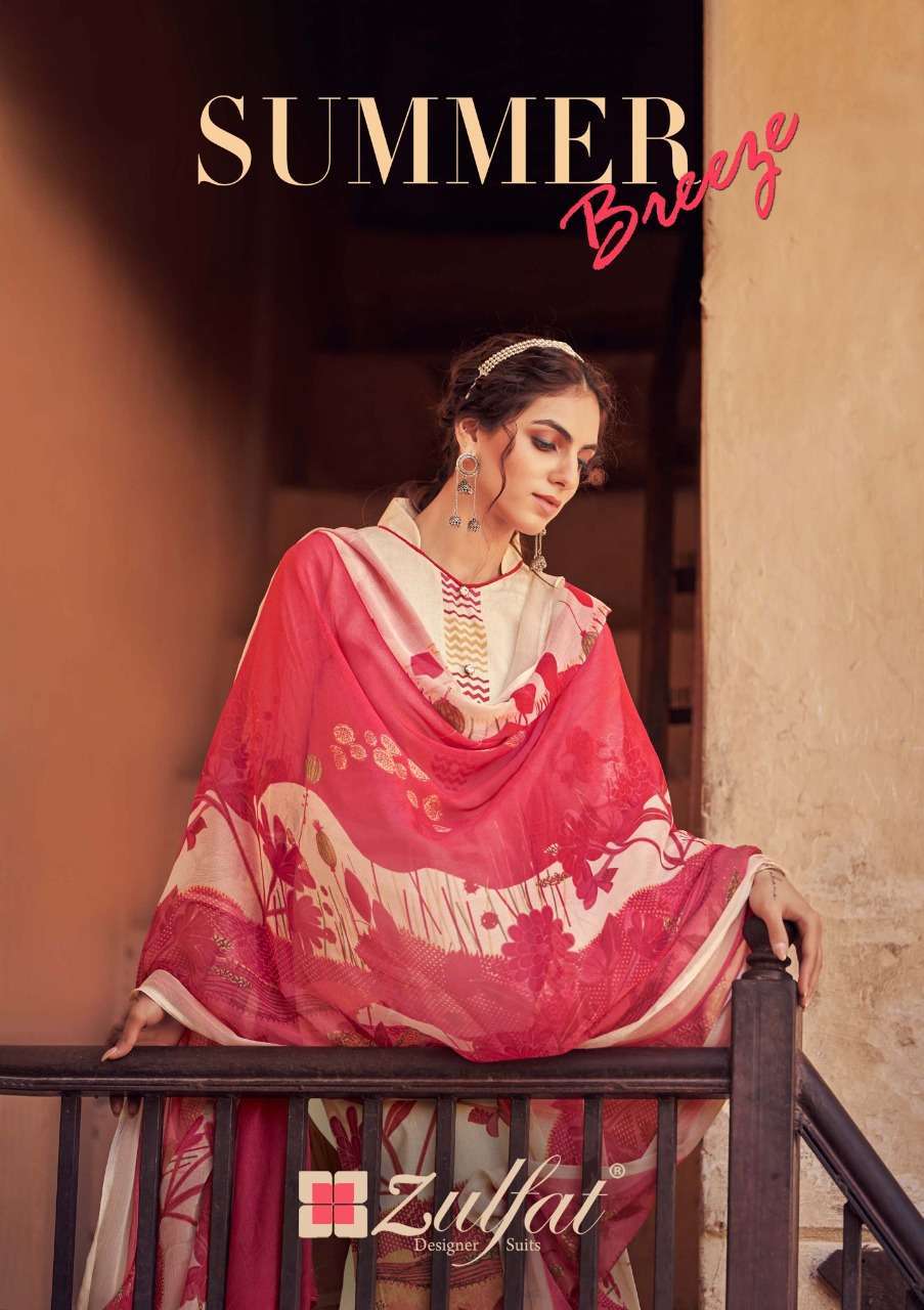 zulfat summer breeze series 399001-399010 Pure Cotton suit