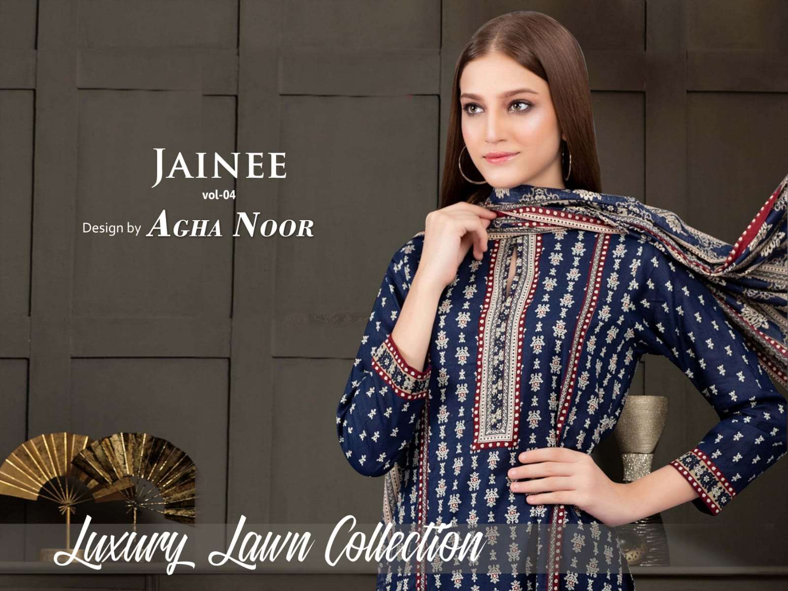 Agha Noor Jainee Vol-4 series 4001-4006 lawn cotton suit 