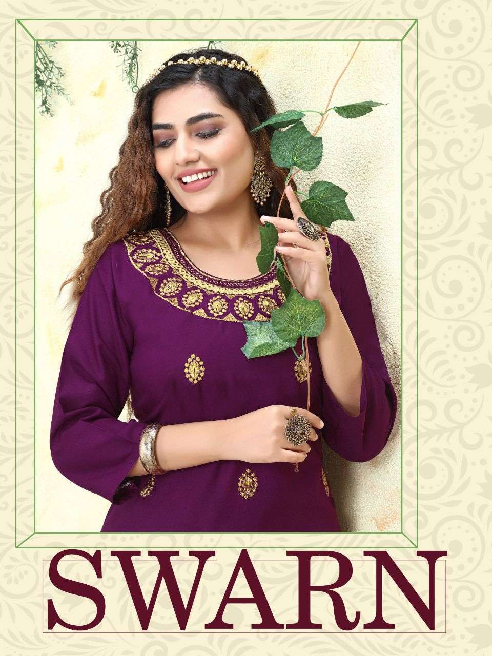 akhand jyot swaran series 101-108 14 kg rayon kurti 