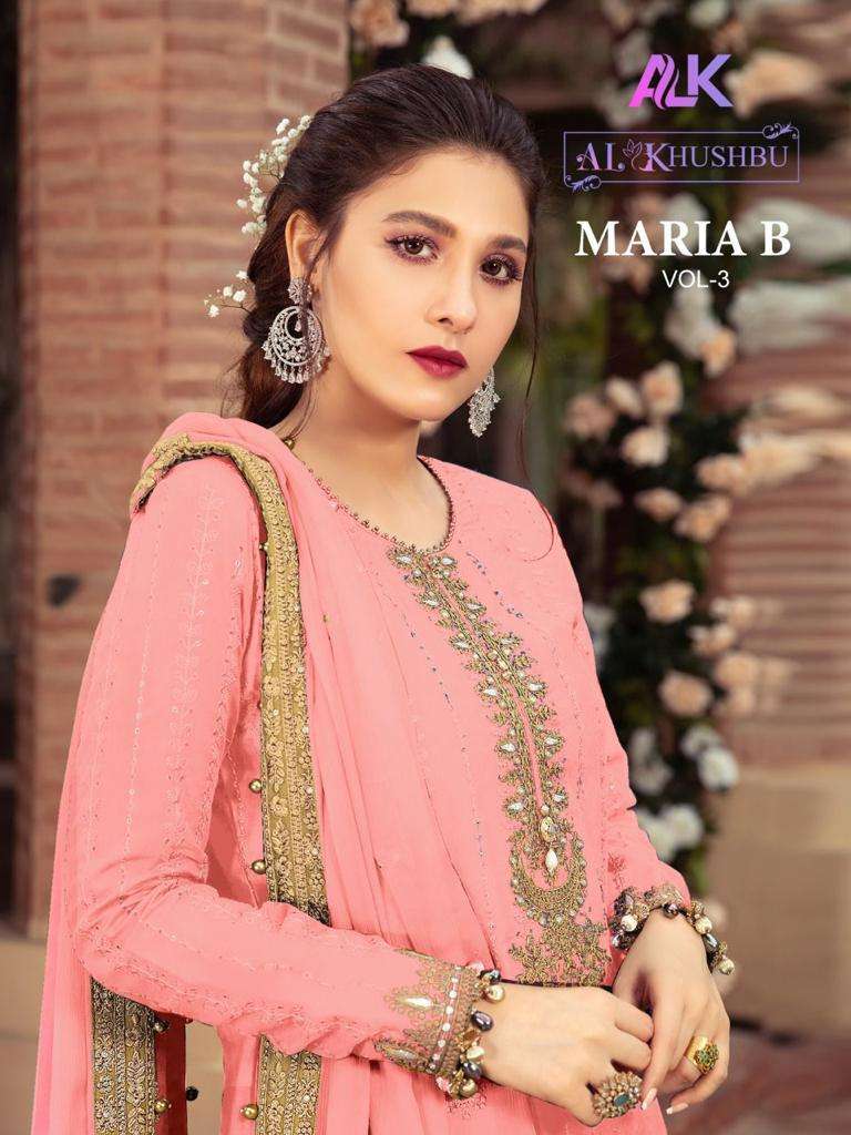 AL KHUSHBU MARIA B VOL 3 SERIES 142 DESIGNER GEORGETTE SUIT 