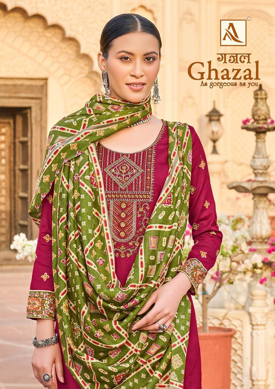 alok suits ghazal series 940001-940008 pure jam cotton suit 