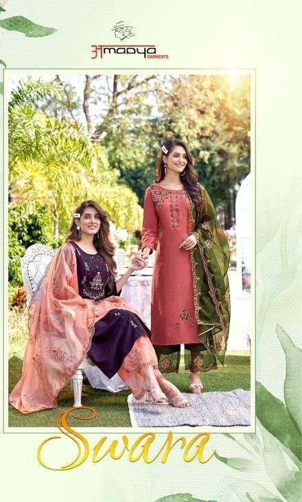 amaaya swara silk series 1001-1006 chinon silk readymade suit