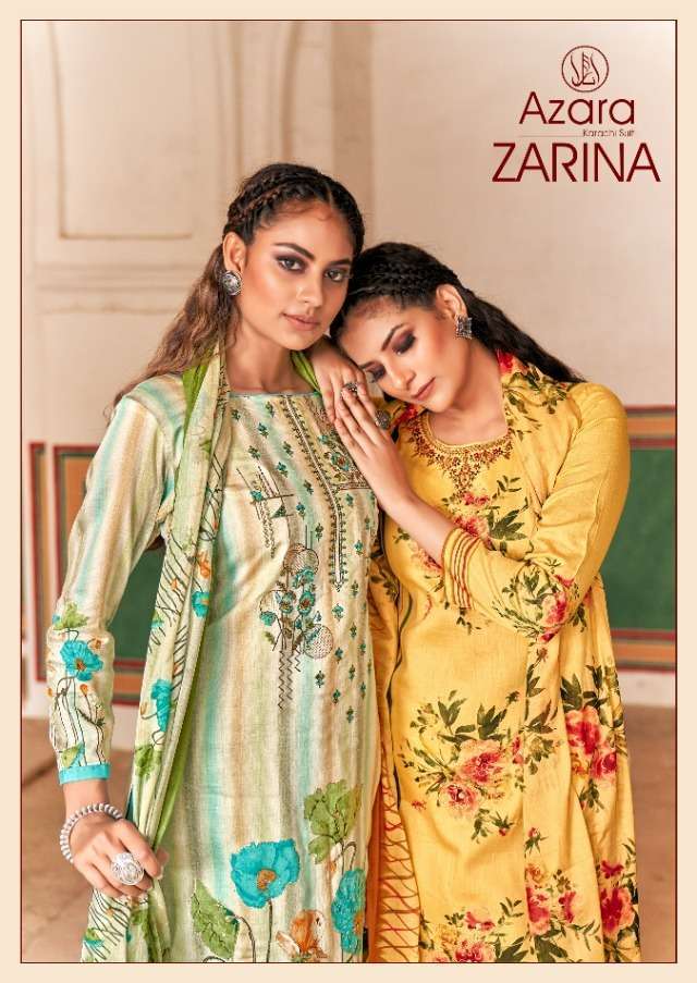 azara zarina series 22001-22008 jam cotton embroidery work suit 