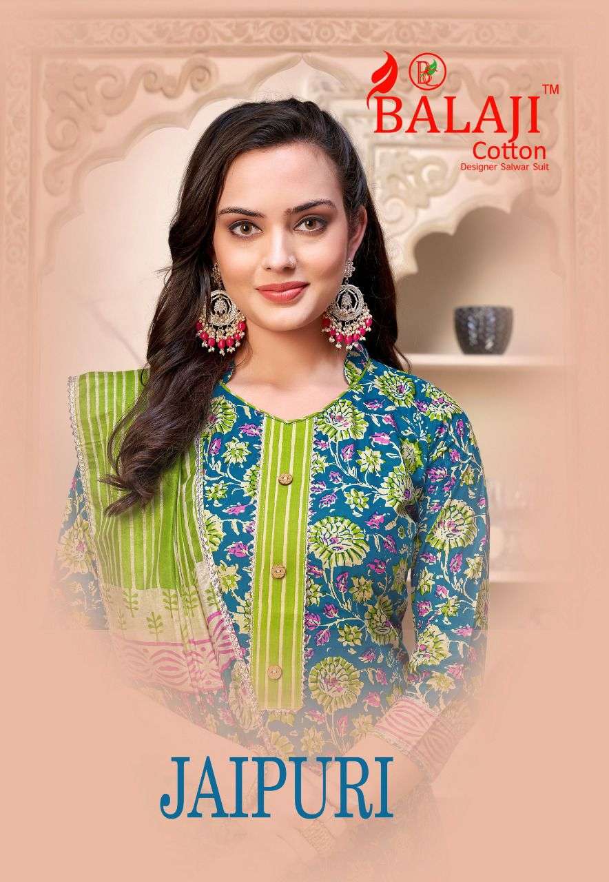 Balaji Jaipuri series 1001-1012 heavy lawn cotton suit