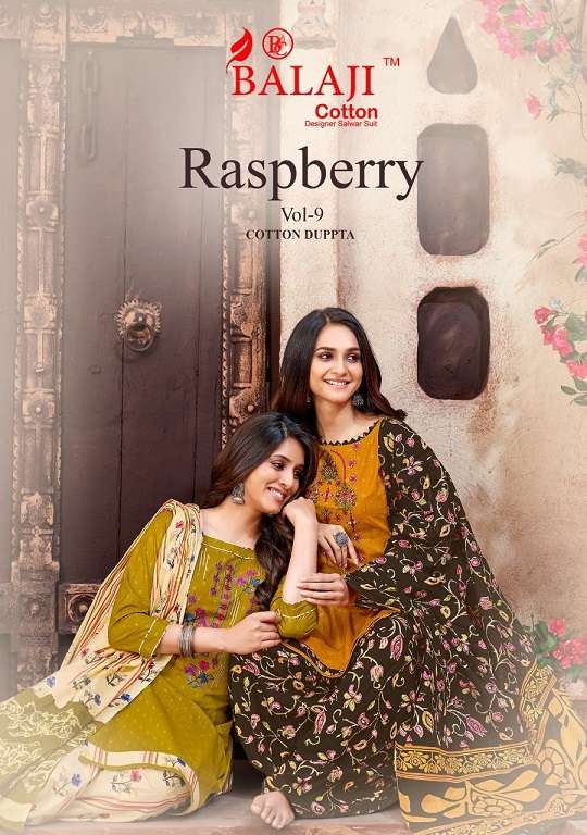 Balaji Raspberry Patiyala Vol-9 series 9001-9012 pure cotton suit 