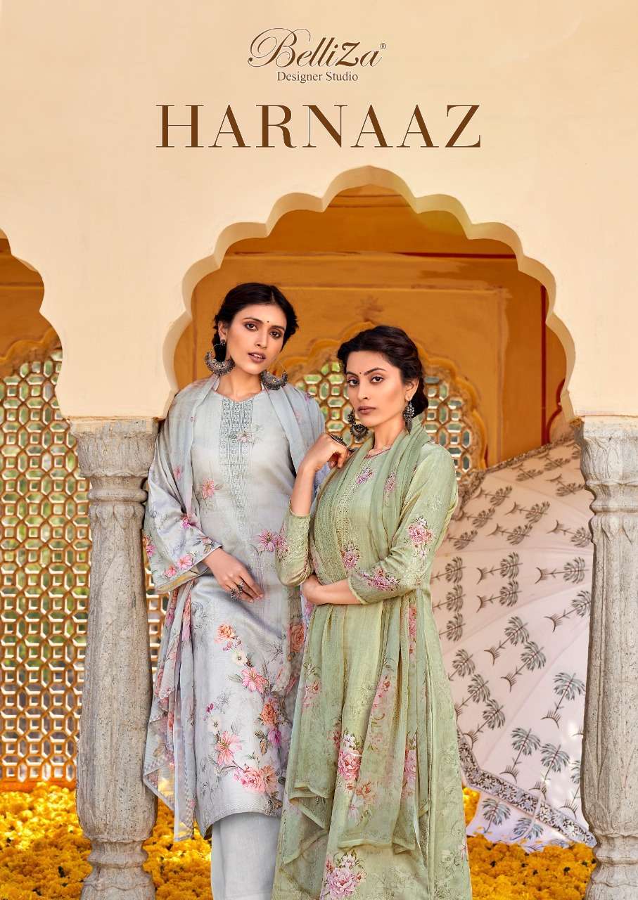 belliza harnaaz series 586001-586006 pure jam cotton suit 