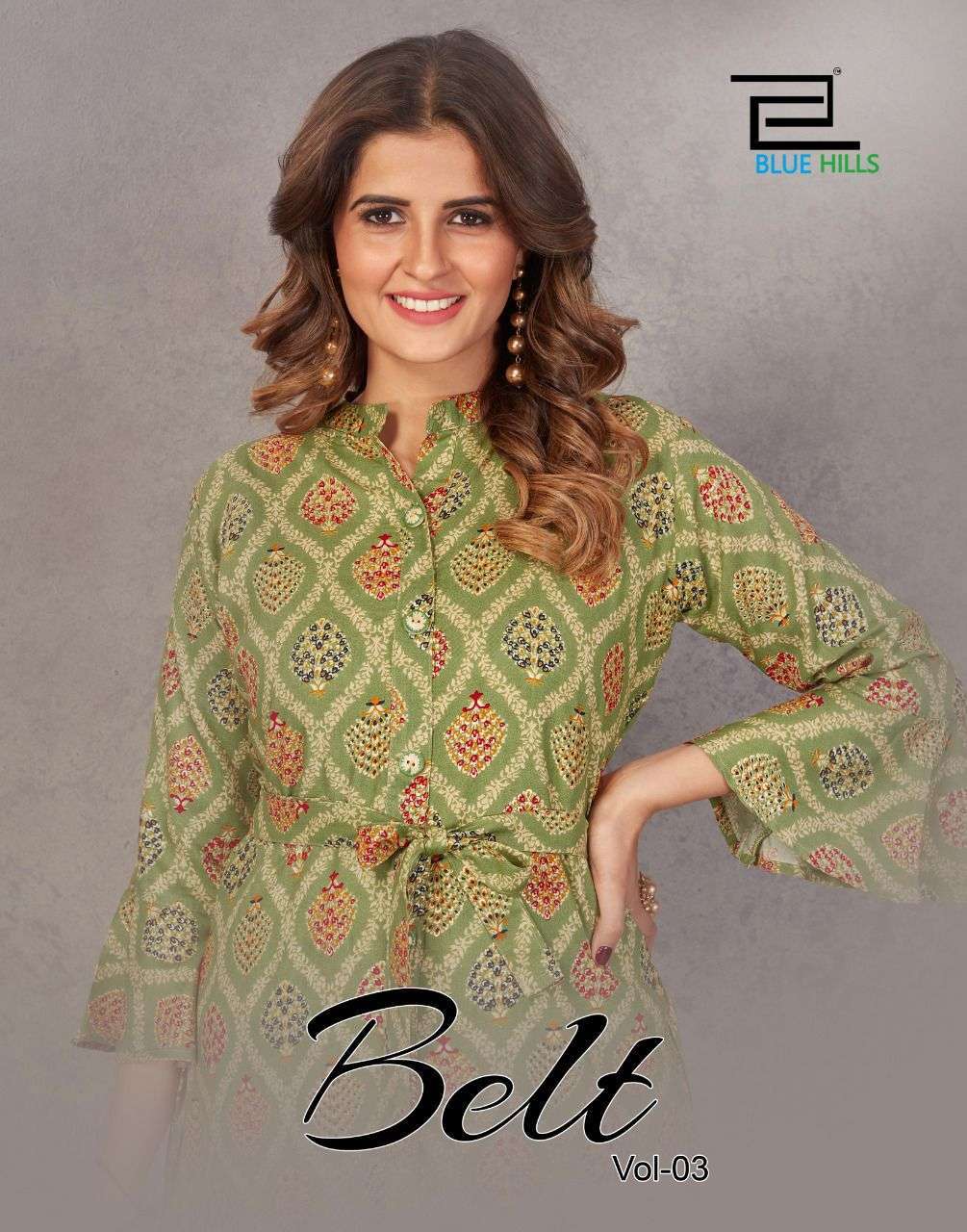 blue hills belt vol 3 series 3001-3004 premium print rayon 14 kg kurti