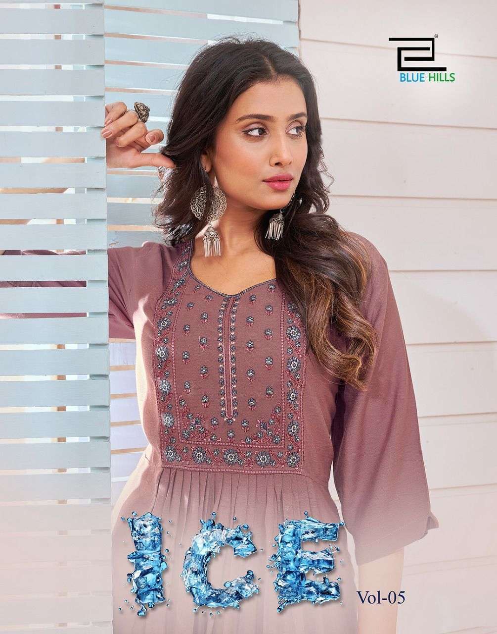 Blue hills ice vol-3 series 5001-5002 rayon crush 14 kg kurti