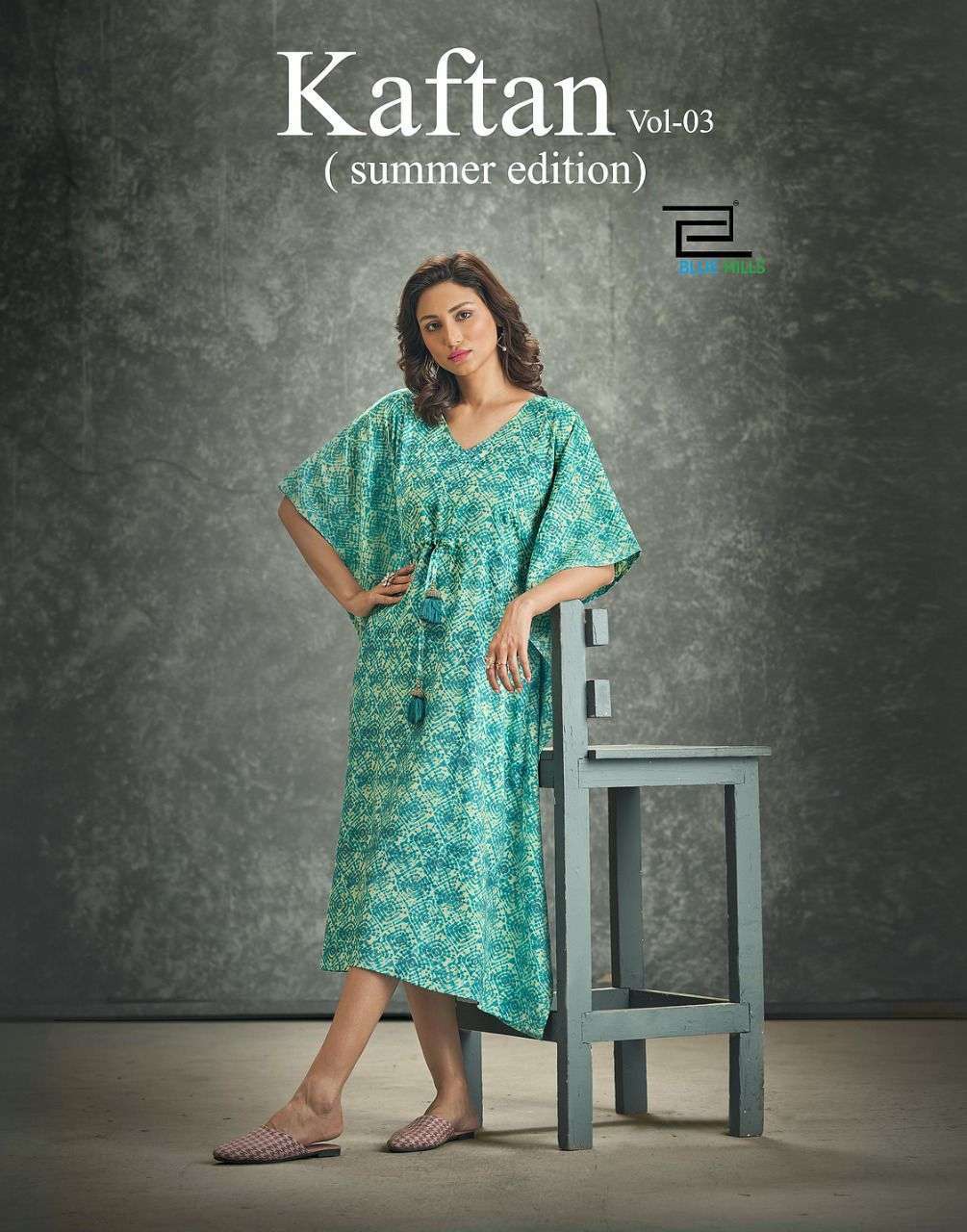 Blue hills kaftan vol-3 series 3001-3004 rayon 14 kg kurti