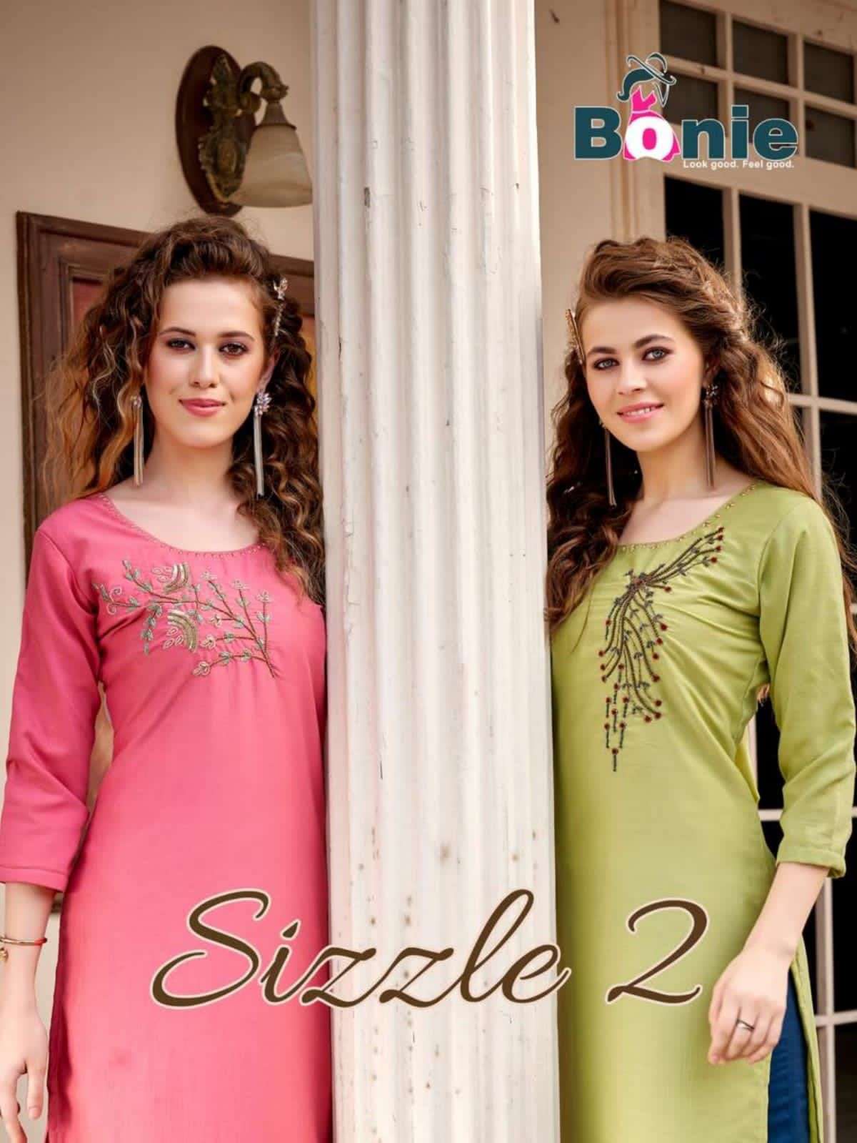 bonie sizzle 2 series 1001-1008 heavy silk kurti 