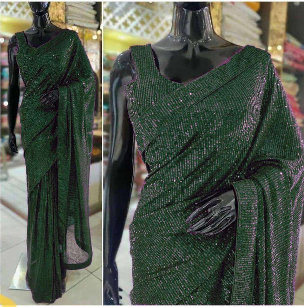 BT-16 DESIGNER GEORGETTE WITH HEAVY 5MM SEQUENCE EMBROIDERY WORK SAREE 