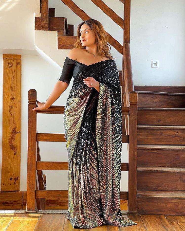 BT-16 DESIGNER HEAVY QUALITY 60 GRAM GEORGETTE SAREE 