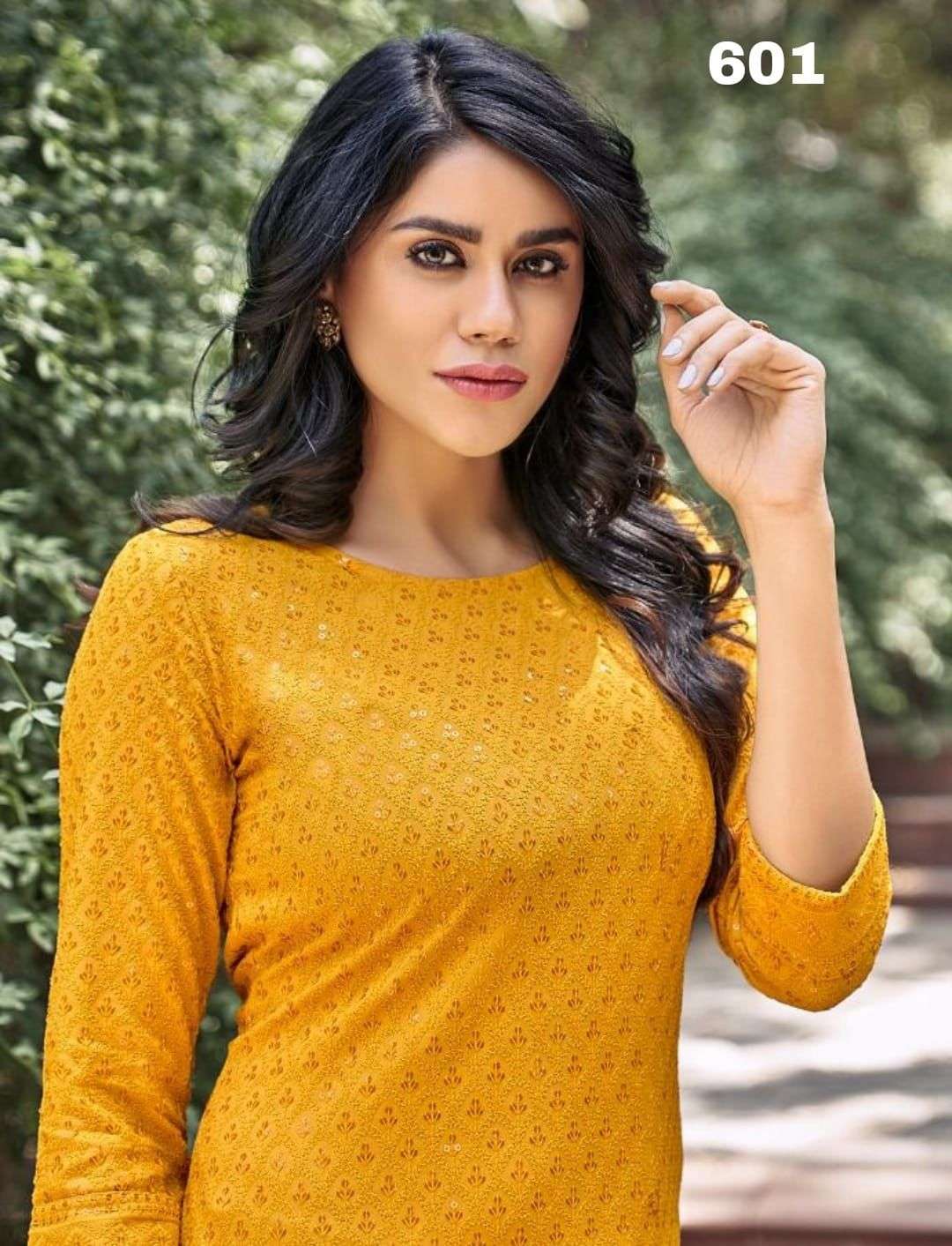 CHIKANKARI DESIGNER PURE RAYON KURTI 