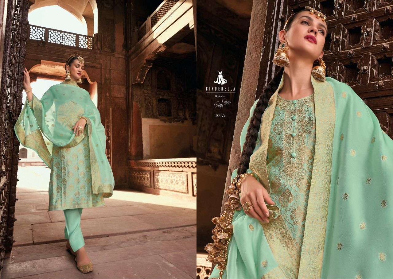 cindrella golden weave series 10069-10074 pure banarasi silk suit 