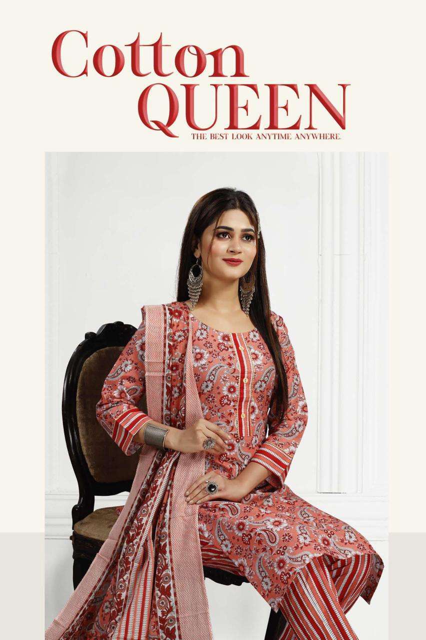 cotton queen series 101-107 heavy cotton readymade suit 