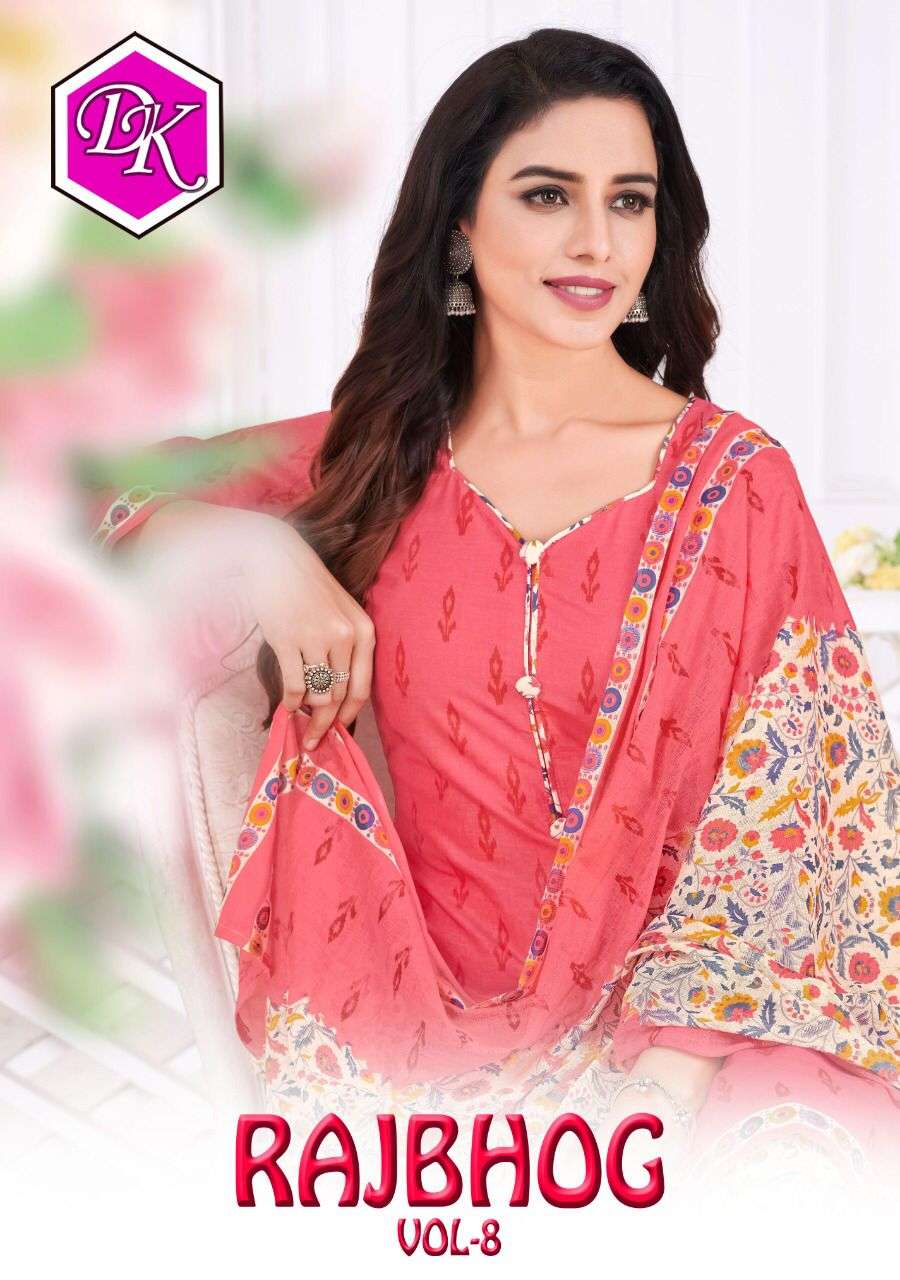 DK Rajbhog Vol-8 series 8001-8012 cotton printed suit 