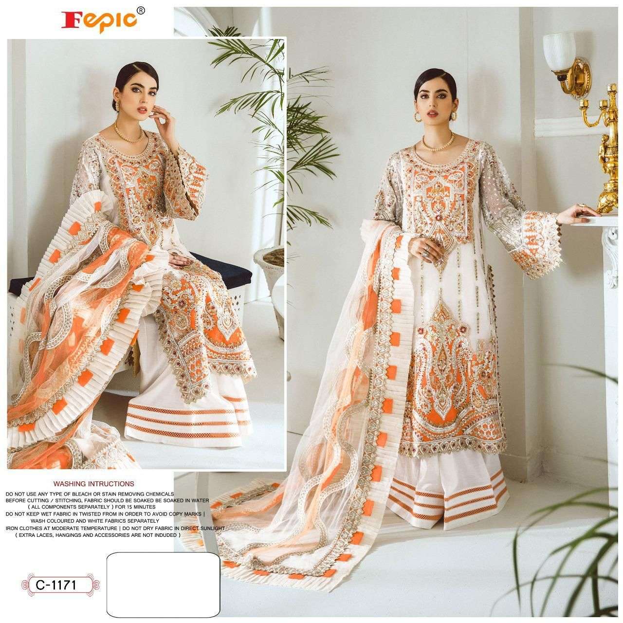 FEPIC C-1171 DESIGNER FAUX GEORGETTE SUIT 