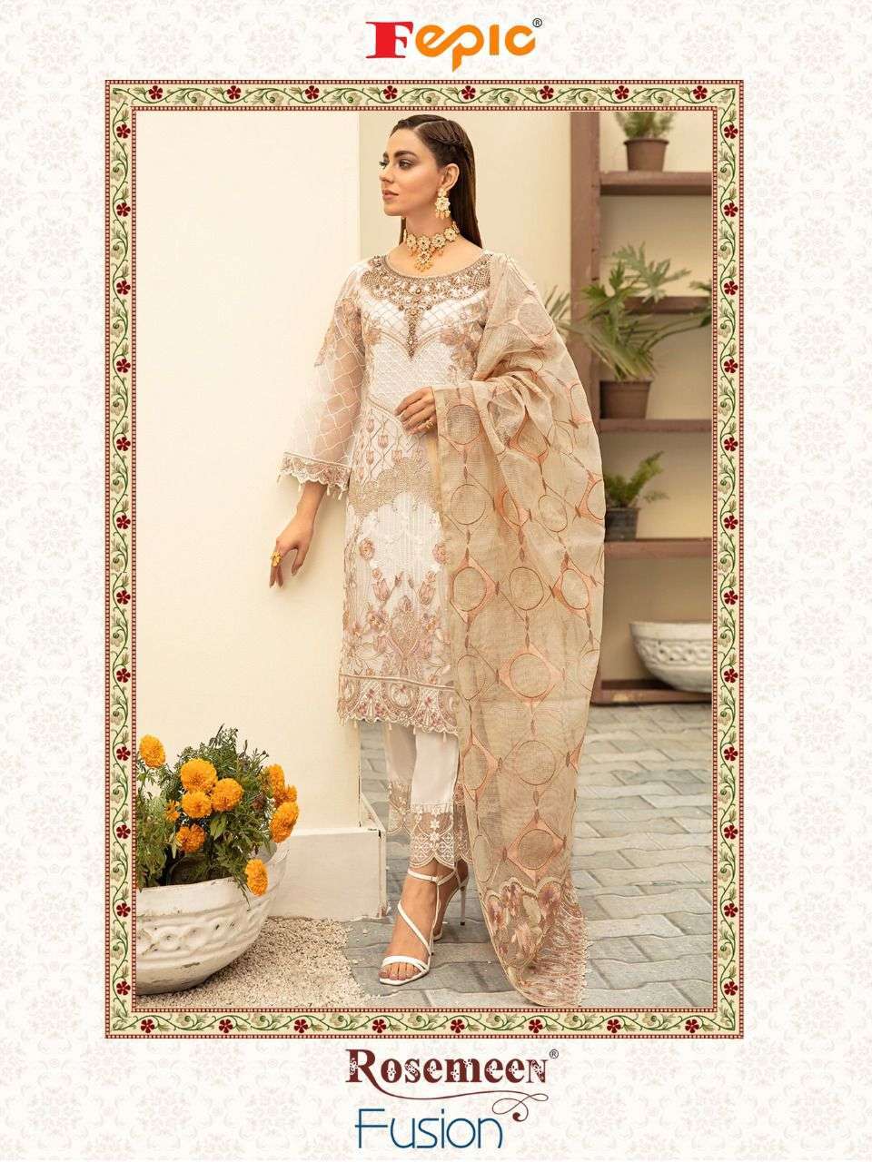 fepic fusion series 90022-90026 faux georgette suit 