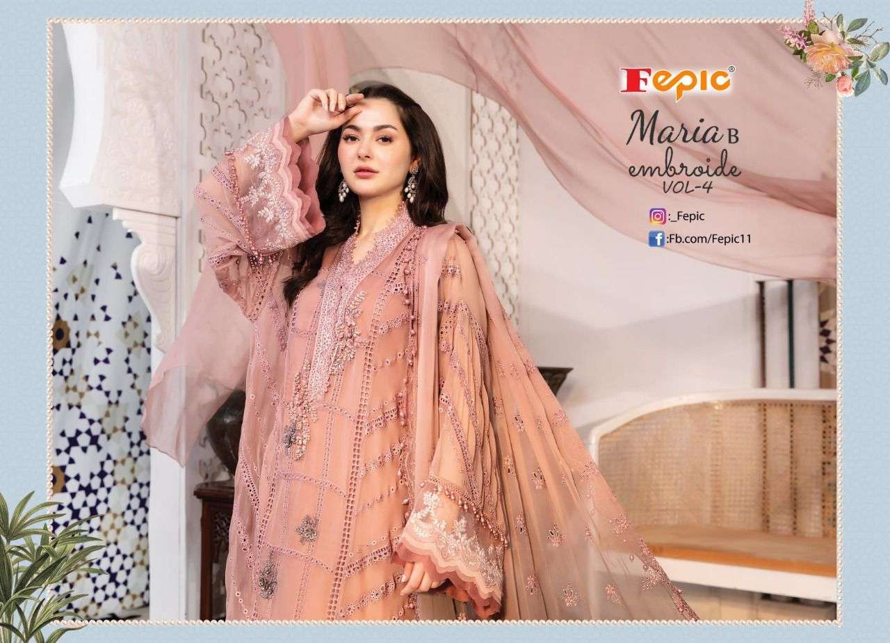 fepic maria b embroide vol 4 series 60019-60022 faux georgette suit 