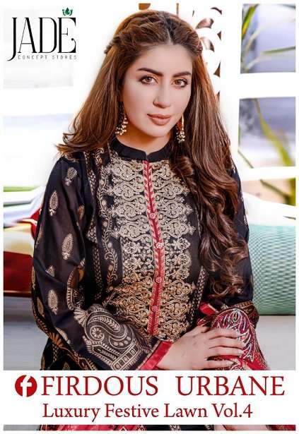 Jade Firdous Urbane luxury festive lawn Vol-4 series 31-36 heavy cotton suit