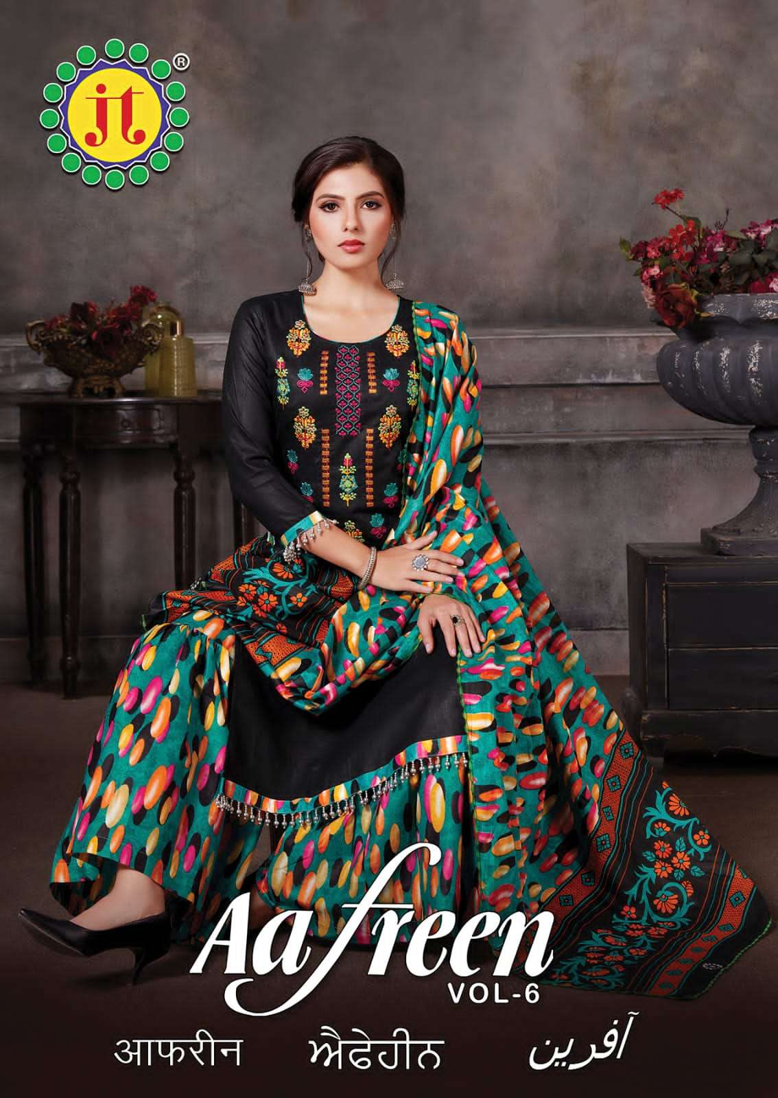JT Afreen Vol-6 series 6001-6008 pure cotton suit 