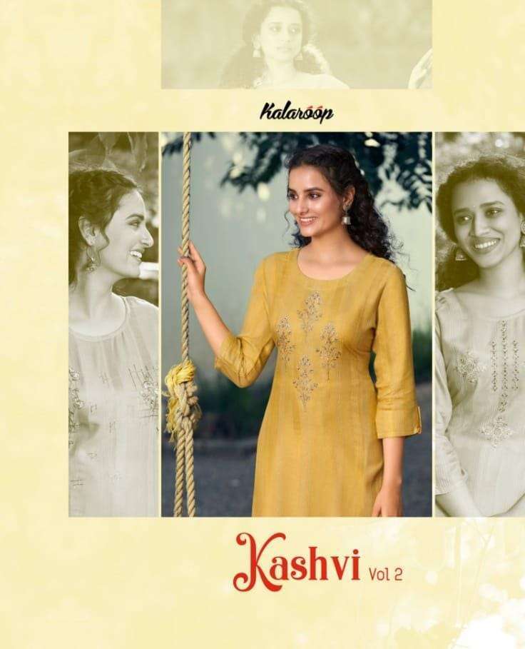 kalaroop kashvi vol 2 series 13027-13032 fancy weaving fabric kurti 