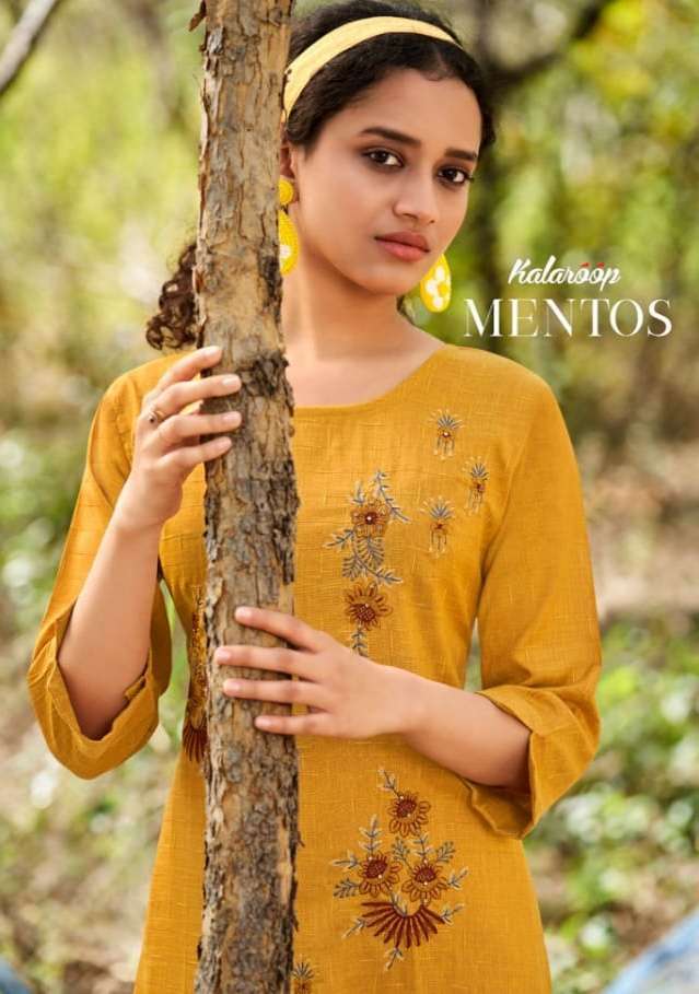 kalaroop mentos series 13039-13044 fancy rayon kurti